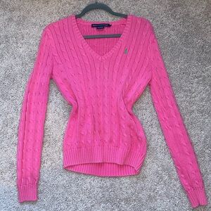 Ralph Lauren Sport Vintage Pink Cable Knit Sweater